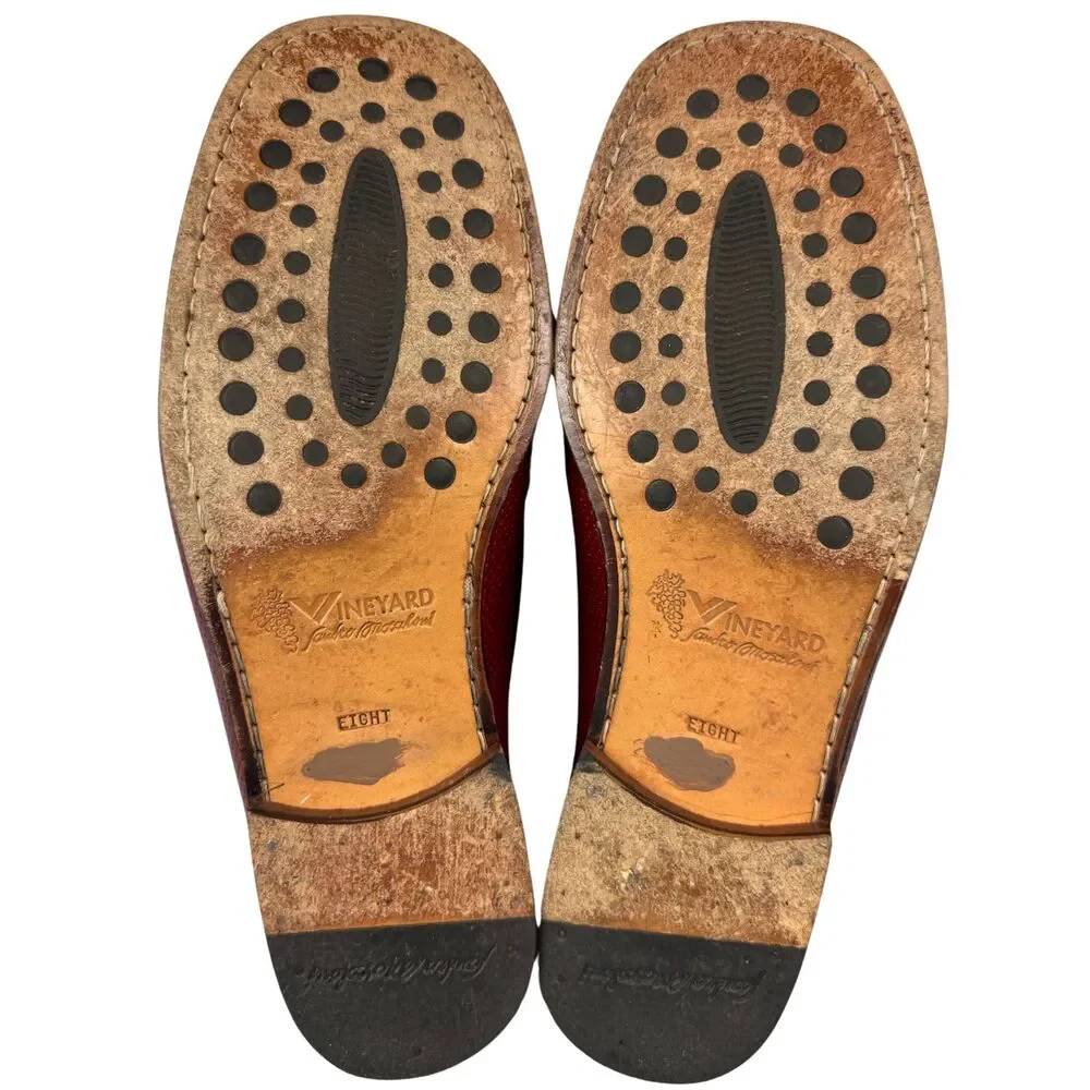 Vineyard Sandro Moscoloni Loafer Mens‎ Murray Red Leather Slip On Career Sz 8